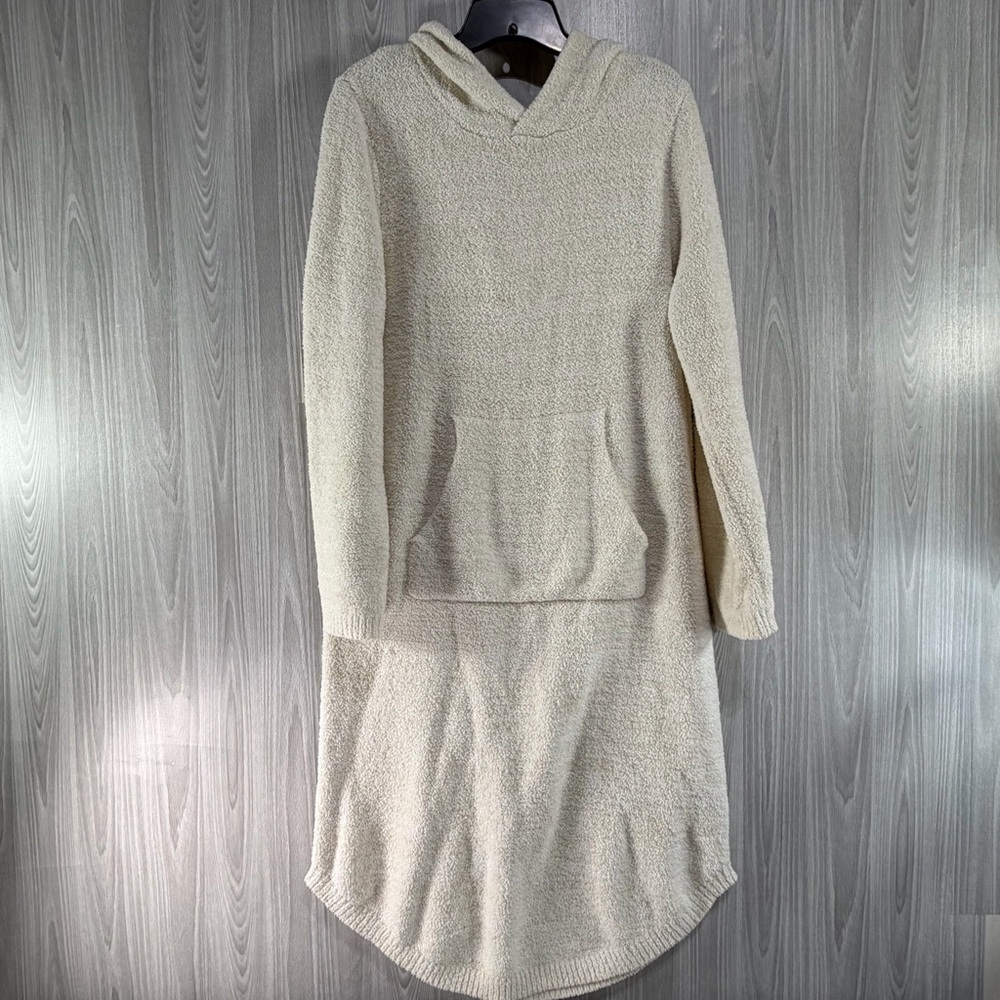 Softies Marshmallow Cozy Lounger Hooded Gown Heather Cream Ivory‎ Women’s Size M